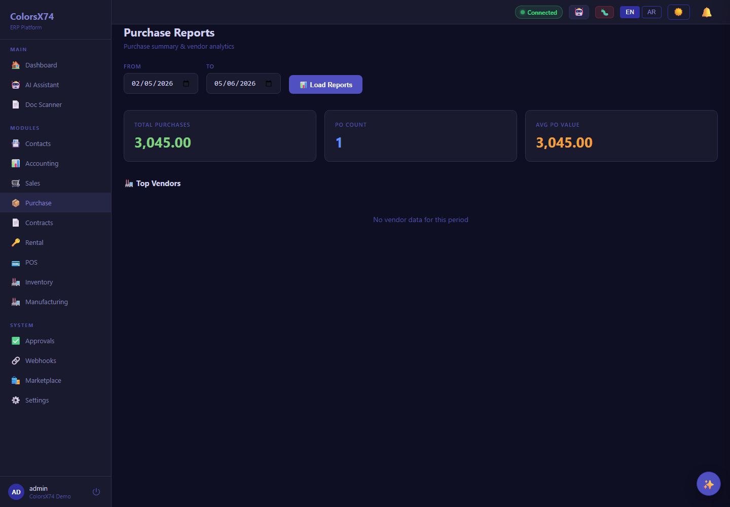 Purchase reports (advanced)